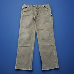 American Eagle Double Knee Utility Pants Mens 38x31 A/E‎ Olive Green Flex